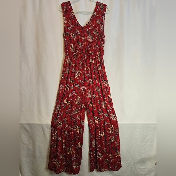🌸Floral Sleeveless V-Neck Cropped Jumpsuit w/ Pockets – Soft Rayon Blend L🌸 - Picture 7 of 7